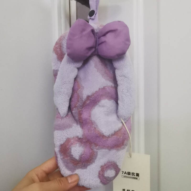 Shuangli New Style Slippers Hanging Towel Chic Korean Hand Towel Hanging Bathroom Thickeneded Soft and Cute Towel