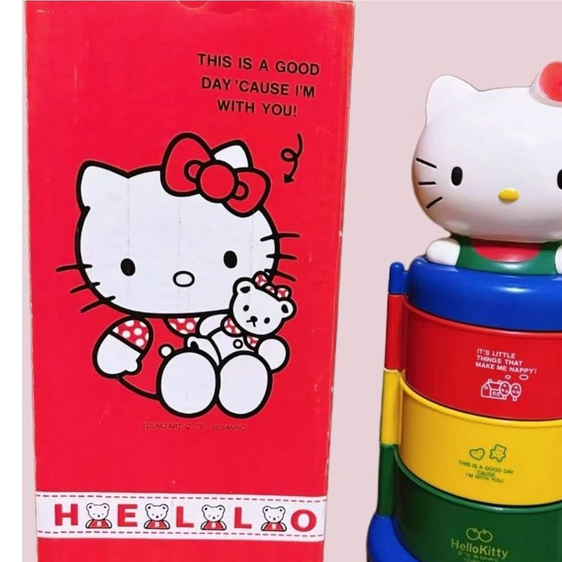 KT三层旋转收纳盒摆件猫头收纳架女生礼物送闺蜜饰品|undefined