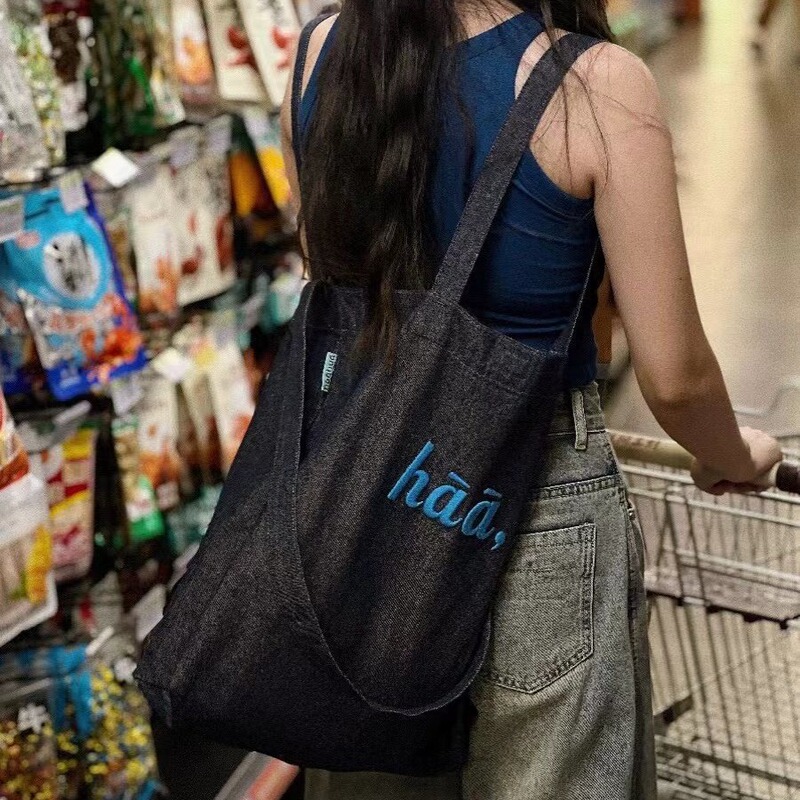 TYGA New Canvas Bag Casual All-match Terber Denim Bag Large Capacity Tote Bag Niche Shoulder Crossbody Bag