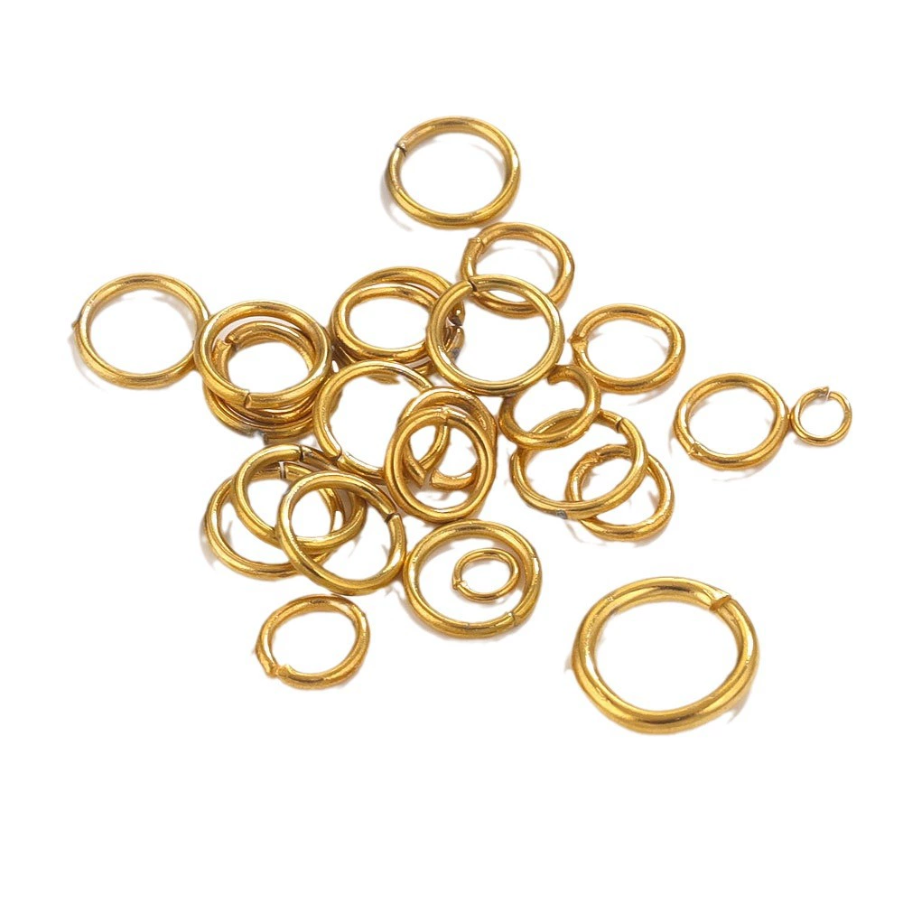 Нержавеющая сталь 18K настоящий золотой вакуумное напыление сохранение цвета открывающееся кольцо соединительное кольцо маленький круг DIY змеевидное кольцо для украшений
