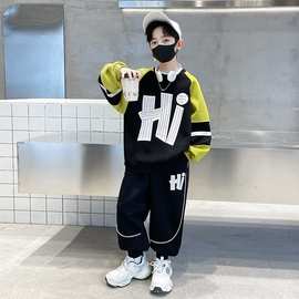 儿童装男童春装套装2025新款春秋款卫衣大童男孩运动酷帅气春季潮