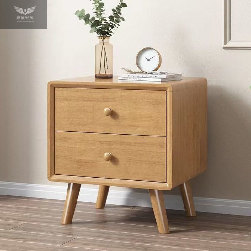 Dormitorio de madera de nuez nórdica almacenado completo mini armario de almacenamiento de madera sólida mesera de cama simple madera de caucho moderna
