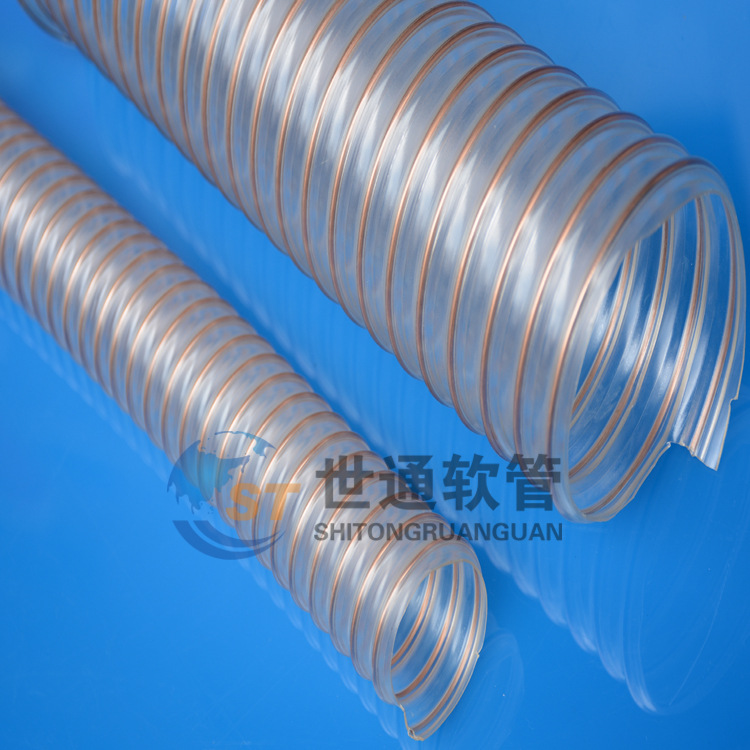 PU透明钢丝管,聚氨酯风管,PU耐磨软管,耐磨吸尘软管