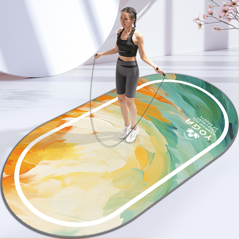 Salto de la cuerda alfombrilla insonorizada colchoneta de absorción de golpes colchoneta de yoga grande engrosada alfombra deportiva de interior antideslizante gimnasio mudo en casa