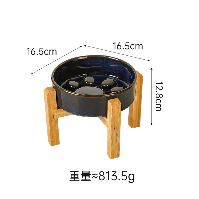 日式窑变陶瓷宠物猫碗盆狗碗饮水碗双碗保护颈椎慢食碗防噎防打翻|undefined