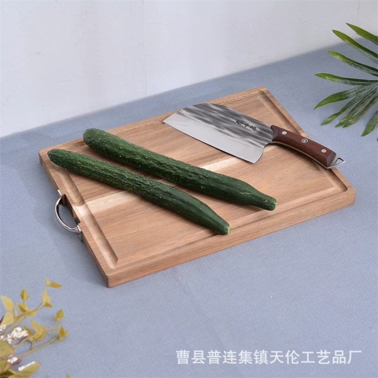 Разделочная доска из цельного дерева Разделочная доска для дома и кухни Ручка из нержавеющей стали с защитой от плесени Двусторонняя разделочная доска Разделочная доска из акации