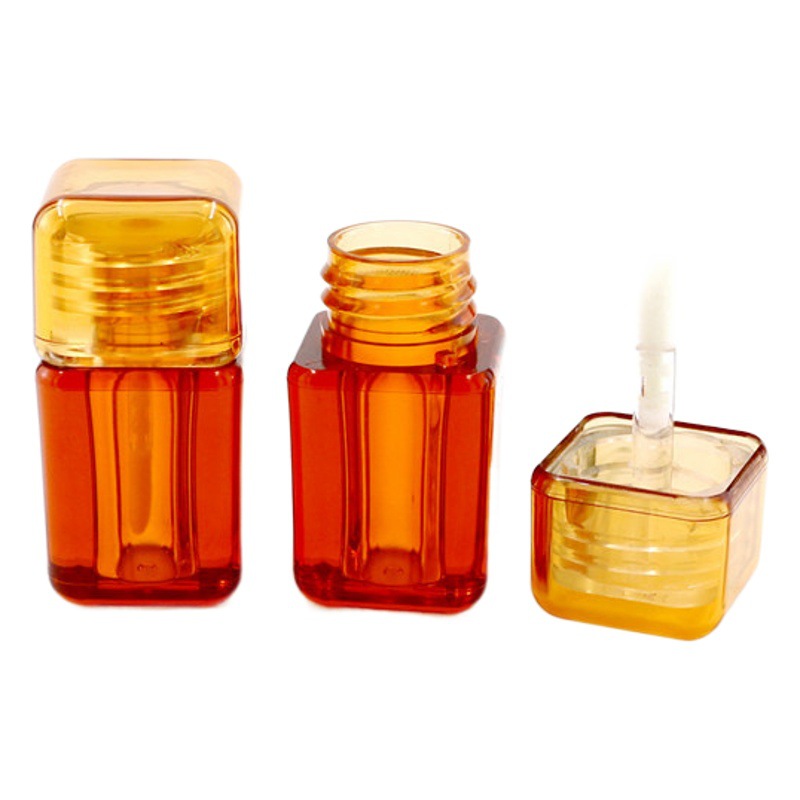 En stock al por mayor pequeño tubo cuadrado de brillo de labios Inyección transparente labio esmalte tubo vacío 4ml líquido botella de sombra de ojos material de embalaje cosmético
