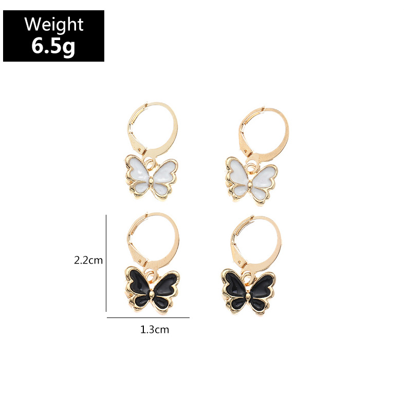 Cross-border Ins Butterfly Girls' Earrings European And American Retro Homemade Alloy Dripping Small Butterfly Ornament display picture 2