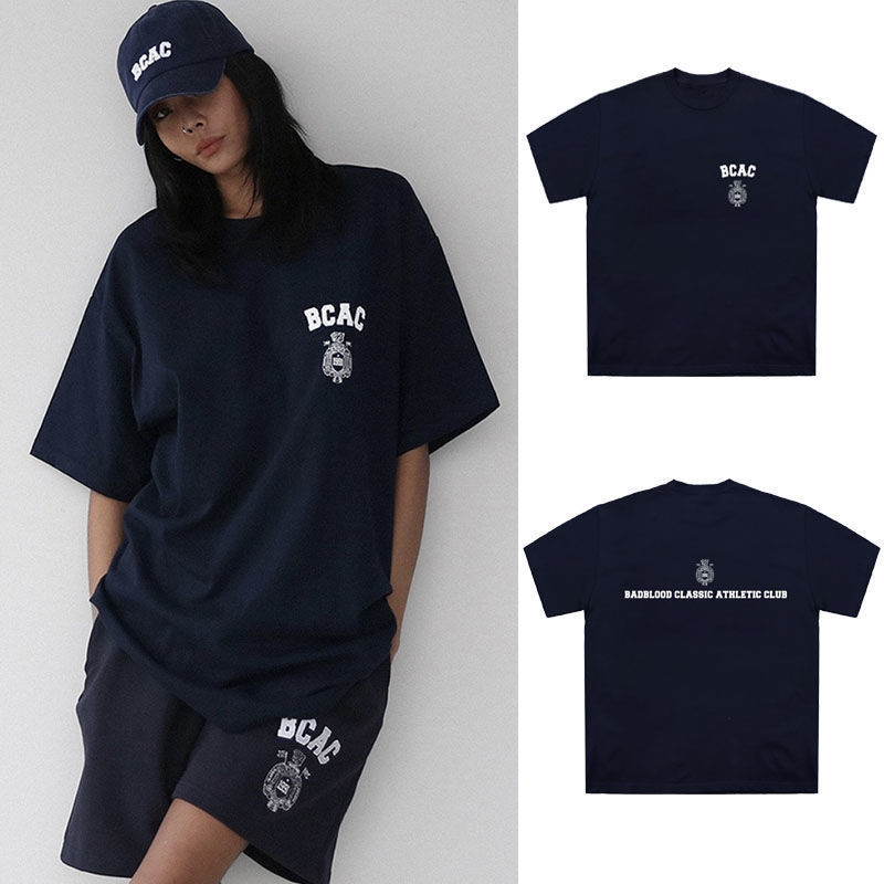 French Summer Badblood Short-Sleeved Women's 2022 New Style Loose Cotton Large T-Shirt with Bcac Letters on the Chest for Women