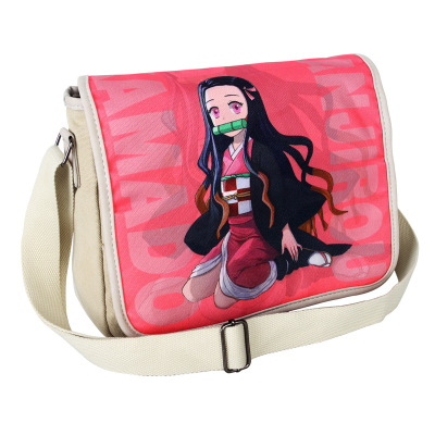 鬼灭之刃挎包 动漫帆布包灶门祢豆子 我妻善逸冨冈义勇周边单肩包