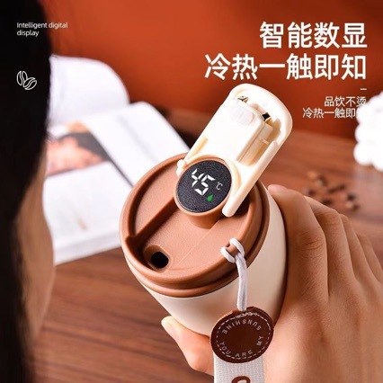 智能屏显保温杯带礼盒男女不锈钢高颜值便携咖啡杯刻字新款2025
