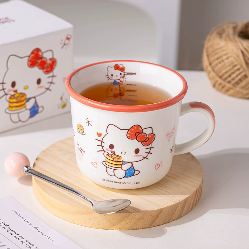 Милая керамическая кружка Sanlio, детская, весы, чашка для воды, пара, кофе, завтрак, подарок на день рождения