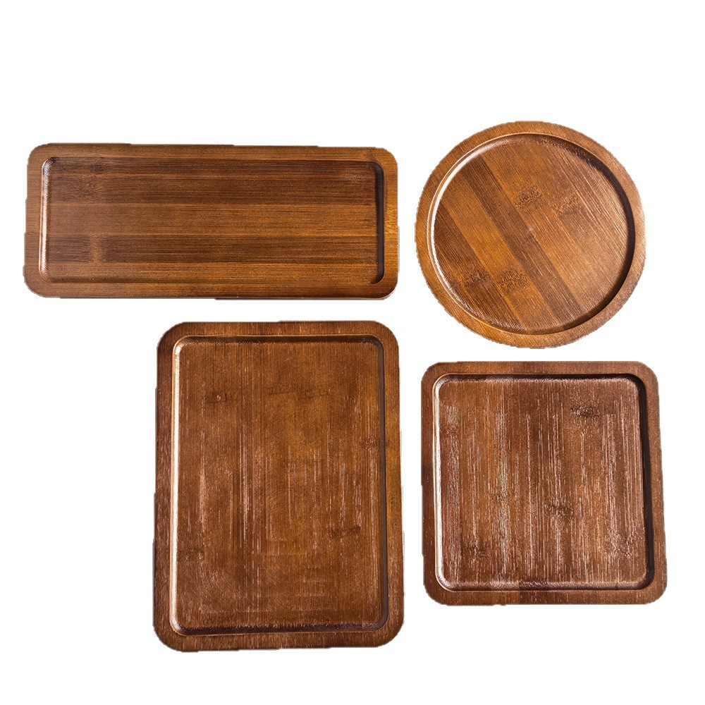 bandeja de almacenamiento de pan de madera transfronteriza bandeja de pastel de té de la tarde de madera maciza bandeja de bocadillos de bambú rectangular doméstico