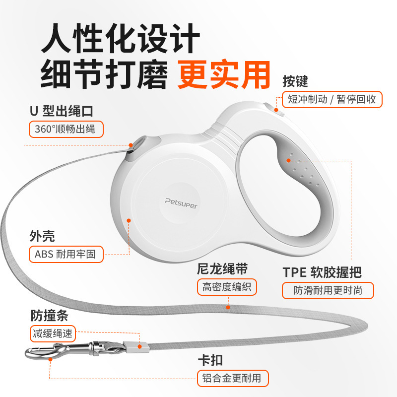 跨境新款狗狗牵引绳自动伸缩防爆冲可伸缩遛狗绳子加粗大型犬小狗|undefined