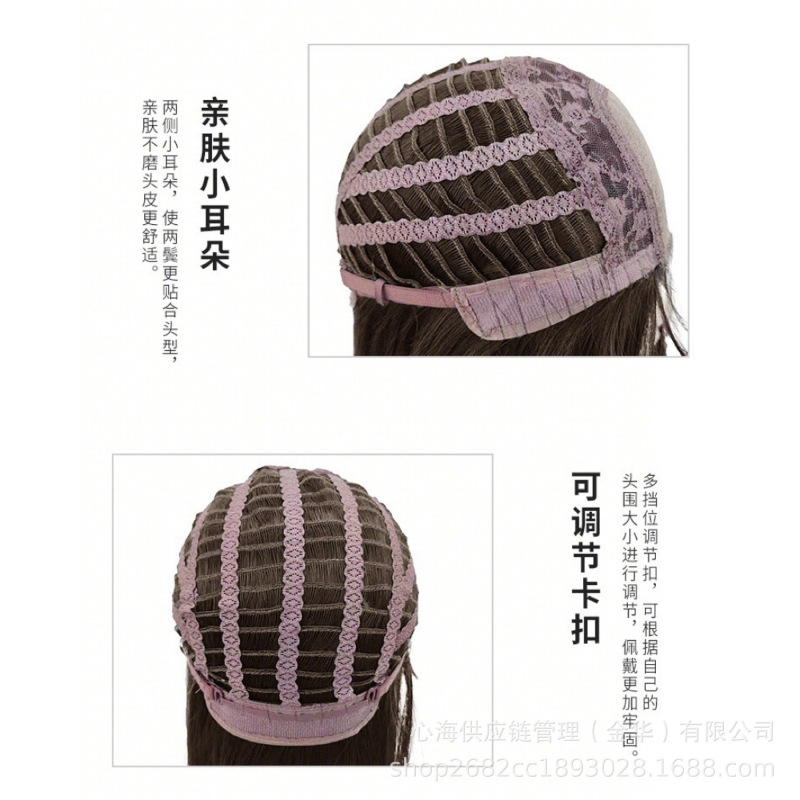 假发女款中分冷棕色高层次长直发自然百搭时尚气质仿真全头套|undefined