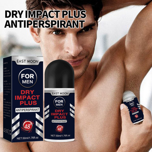 East Moon men's antiperspirant deodorant roll-on beads for underarms, body odor, sweat odor, refreshing and long-lasting fragrance