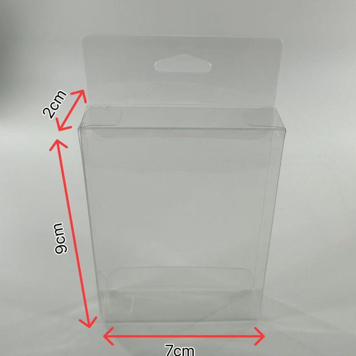 Nueva caja de embalaje transparente con gancho de pvc, exquisito frigorífico, hardware, aparejos de pesca, papelería, caja de exhibición de protección de alta transparencia