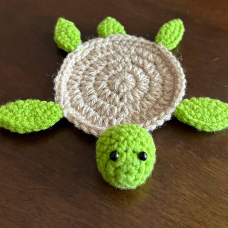 Posavasos de Ganchillo Hechos a Mano de Estilo Nuevo Transfronterizo, Lindos Posavasos de Tortuga, Producto Terminado, Aislante de Calor para Escritorio, Mantel Individual para Tazas
