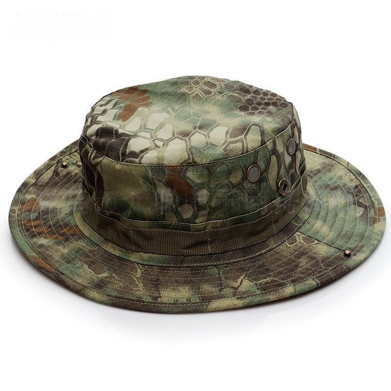 Camuflamiento gorra de borde redondo gorra de entrenamiento militar para hombres y mujeres gorra de ocio al aire libre gorra de pesca gorra de sombrero de sombra fábrica en stock LOGO