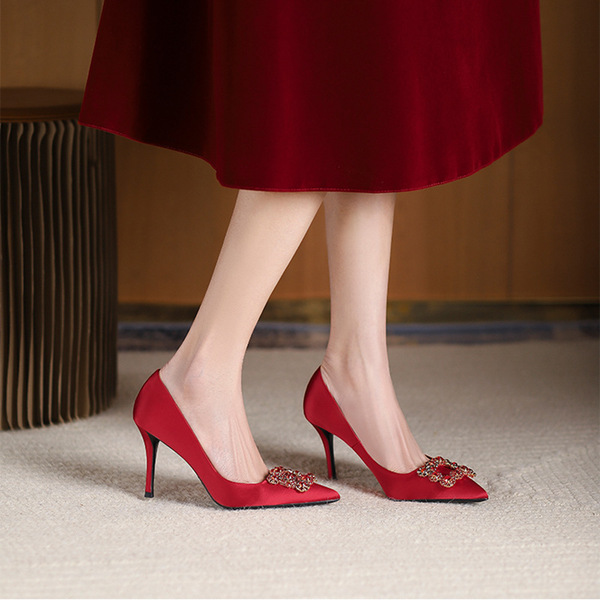 High heels heels with rhinestones