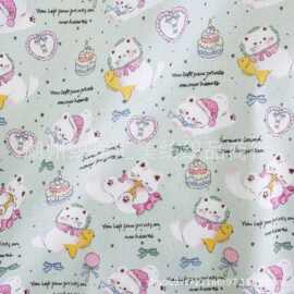 纯棉40支棉布印花布料 可爱卡通狗狗猫咪面料 箱包童装家居服服装