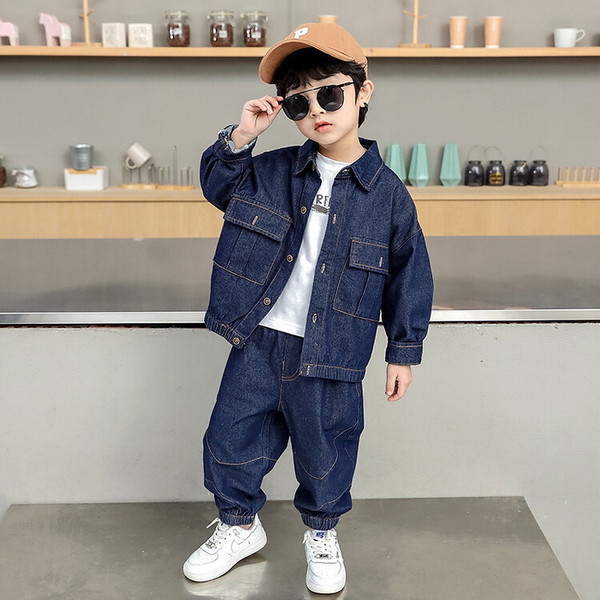 denim children's solid color set for boys