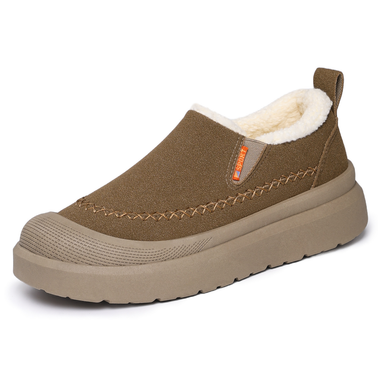 Nuevo invierno de terciopelo grueso calentamiento zapatos de mujer con suela suave y poco profunda, botas de nieve de tamaño grande cómodas y casuales para mujeres