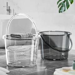 5ZV7手提水桶透明學生宿舍洗衣洗澡儲水桶洗漱盆高顏值加厚帶蓋塑