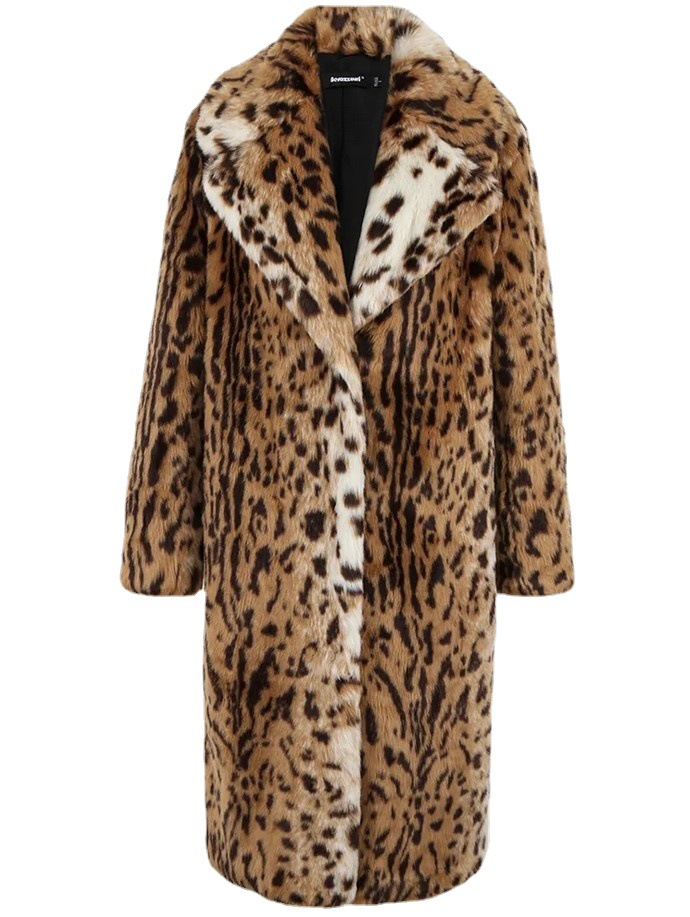 Women's Clothingfur coats, leopard print fur extended length, fur fur coats, fur loose coats_voghion.com