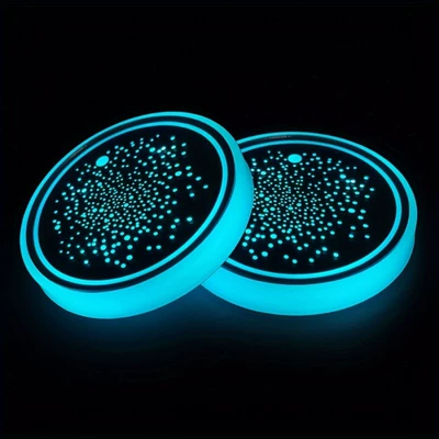 Interior Anti-Slip Mat Night Light | Other Automotive Interior Supplies - gypsophila-2-pack-car-colorful-water-coasters-led-smart-sensor-ambient-light
