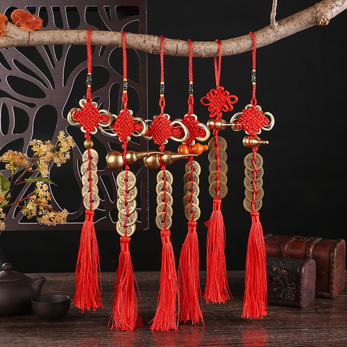 Brass gourd Five Emperors Money Six Emperors Money Ten Emperors Money Phnom Penh Resolve Door to Door Chinese Knot Pendant Yiwu Small Commodities