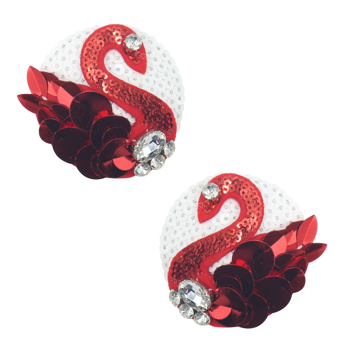 흰색 바탕에 붉은 백조