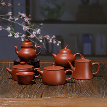 潮州朱泥手拉壶大口汉瓦壶小容量功夫小茶壶中式半手工慕古茶壶