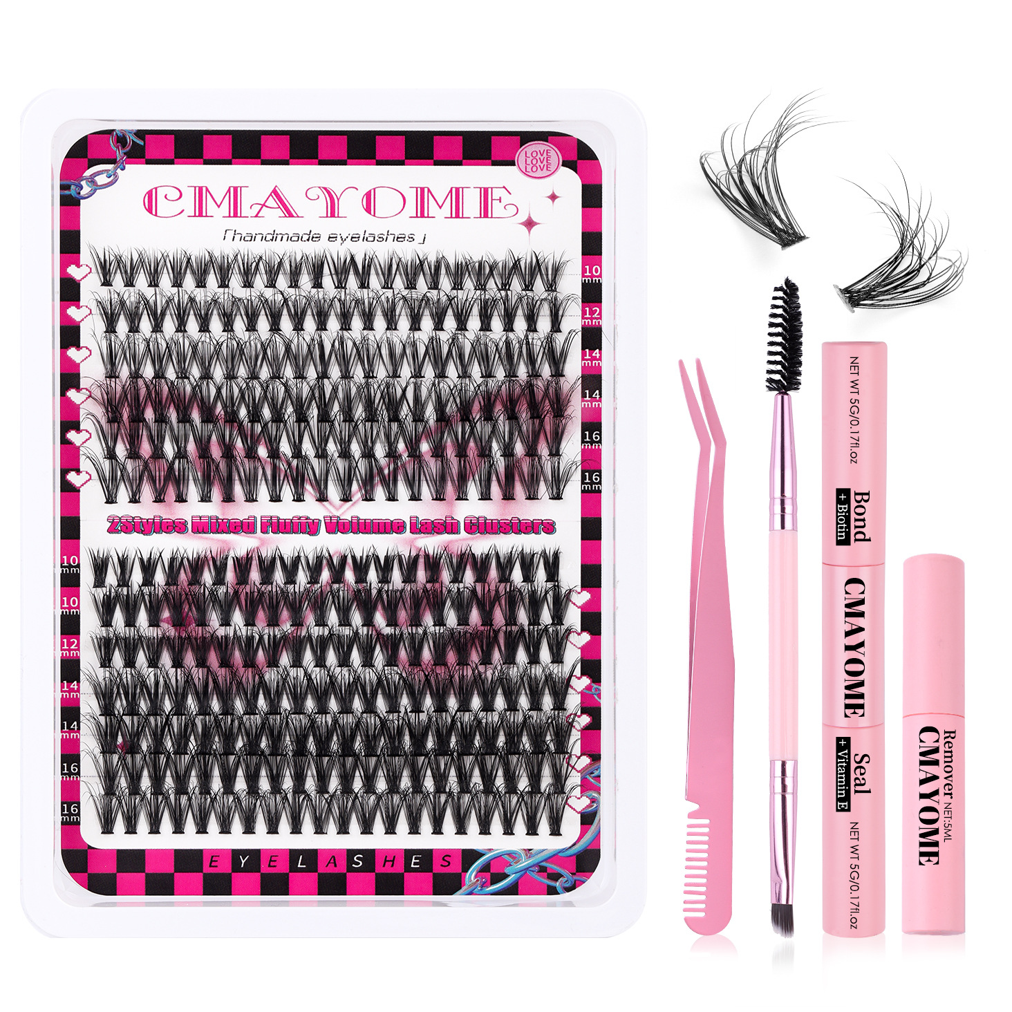 Európska a americká cezhraničná DIY segmentovaná sada umelých mihalníc s veľkou kapacitou, krivka D, hustá 60D/80D, kniha s jednotlivými klastrami mihalníc_voghion.com