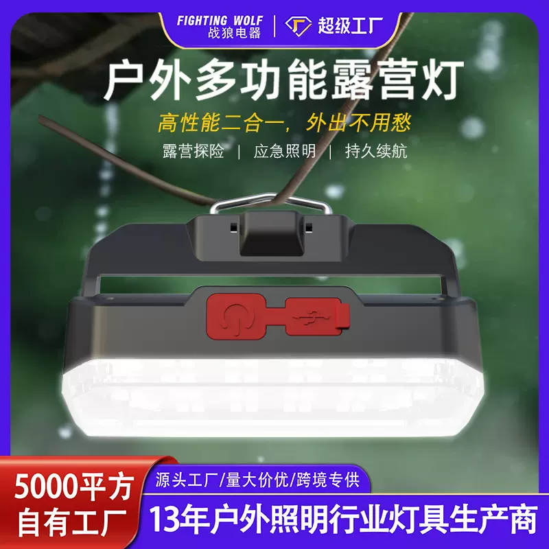 跨境户外手提露营灯投光灯超长续航充电应急灯强光磁吸维修工作灯