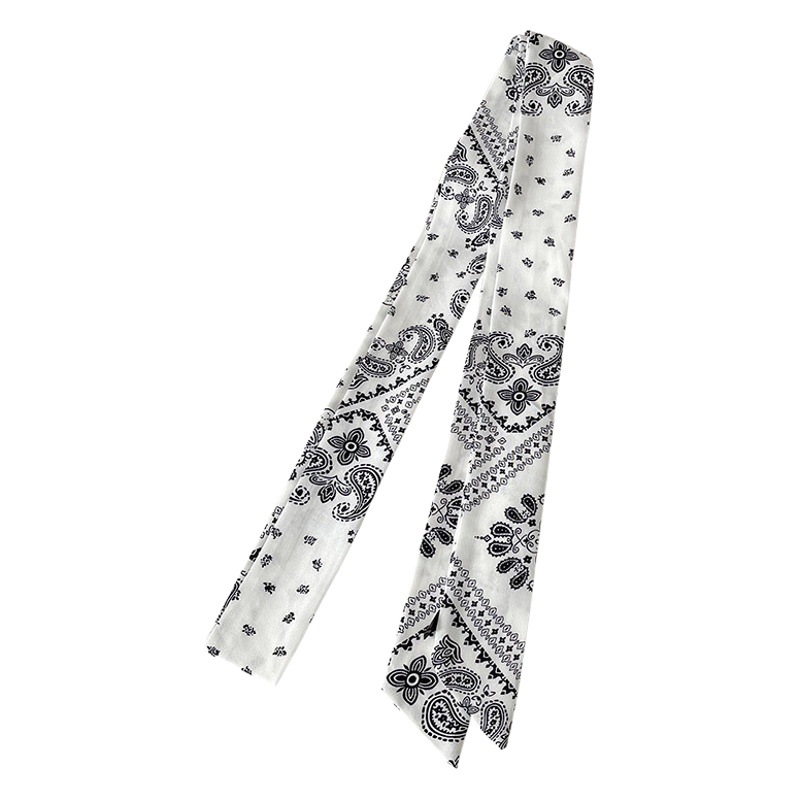 Anacardo flor delgada estrecha bufanda de seda larga de las mujeres francés retro todo partido pelo lazo bolsa pequeña cinta decorativa cinta bufanda