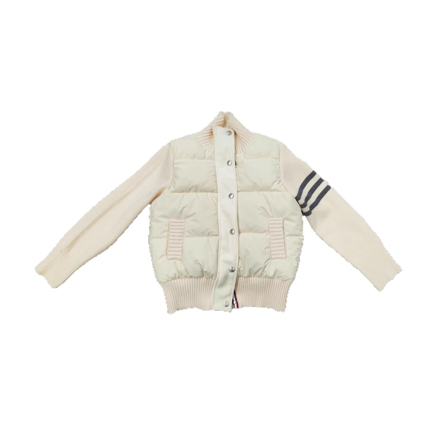 Collar vertical de costura de algodón chaqueta de mujer otoño invierno 2025 nuevo estilo de alta sensación blanca pequeña ropa de algodón cálida suelta image 5