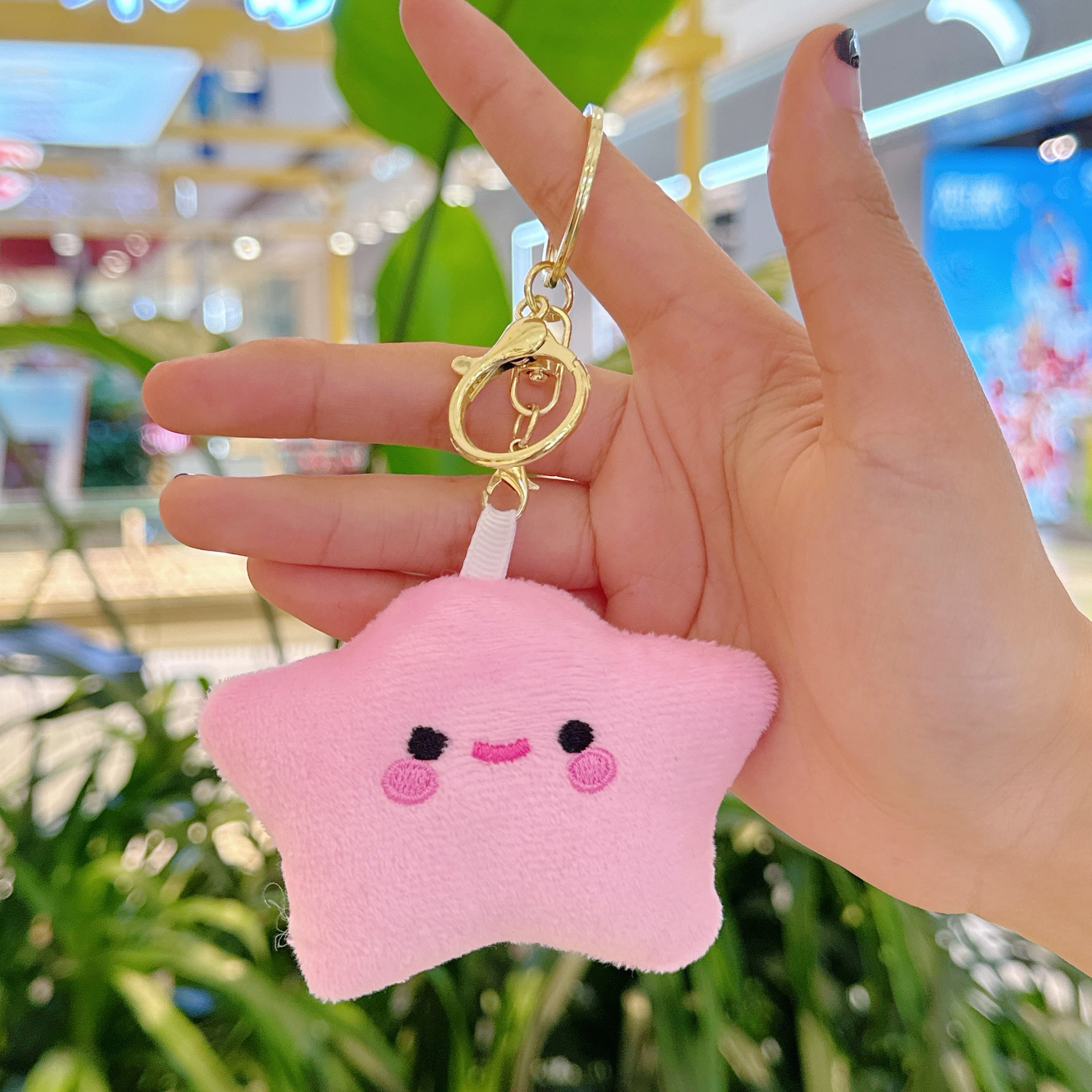 Creativa pequeña estrella llavero de peluche estrella mochila muñeca colgante muñeca juguete al por mayor