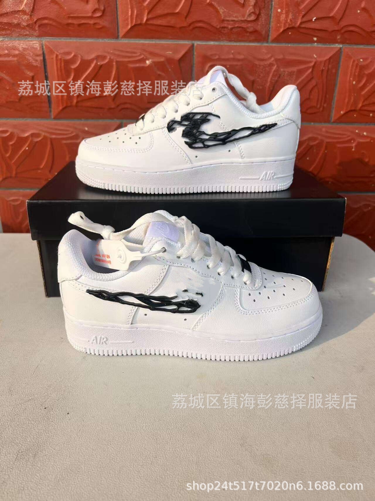 Precio de fábrica Putian puro nivel de cabeza original AF1 Halloween trigo negro y blanco panda baja fuerza aérea No. 1 comercio exterior transfronterizo