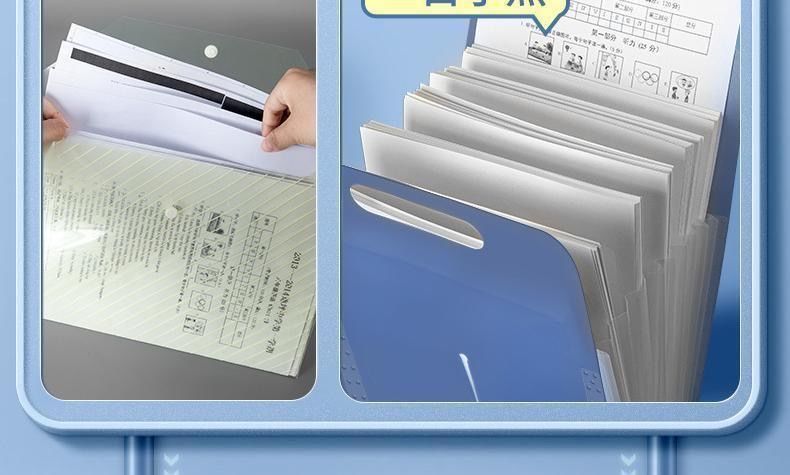 Multi-Layer Portable Student Test Paper Folder Paper Storage Bag Subject Classification Organ Bag Junior High School Student Folder Bag Durable