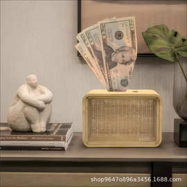 跨境木制储蓄盒儿童零钱存储盒展示盒儿童礼品储蓄罐礼物摆件