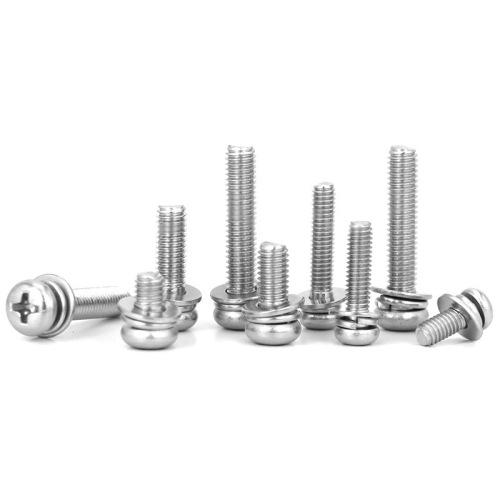 304 stainless steel cross pan head combination screws GB9074.8 cross recessed round head flat spring washer three combination screws