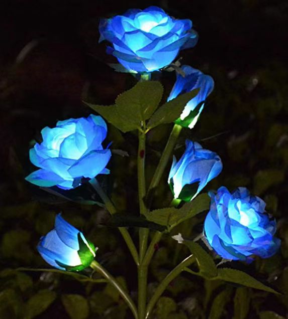 Transfronteriza LED solar 3-cabeza 5-cabeza 6-cabeza Rosa lámpara al aire libre césped tierra enchufe jardín decoración paisaje lámpara