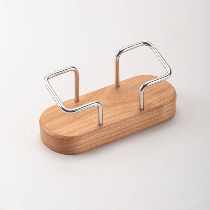 Caja de tarjeta de visita ovalada de madera maciza caja de almacenamiento de tarjeta de visita de madera creativa titular de tarjeta de visita de latón simple titular de caja de tarjeta al por mayor