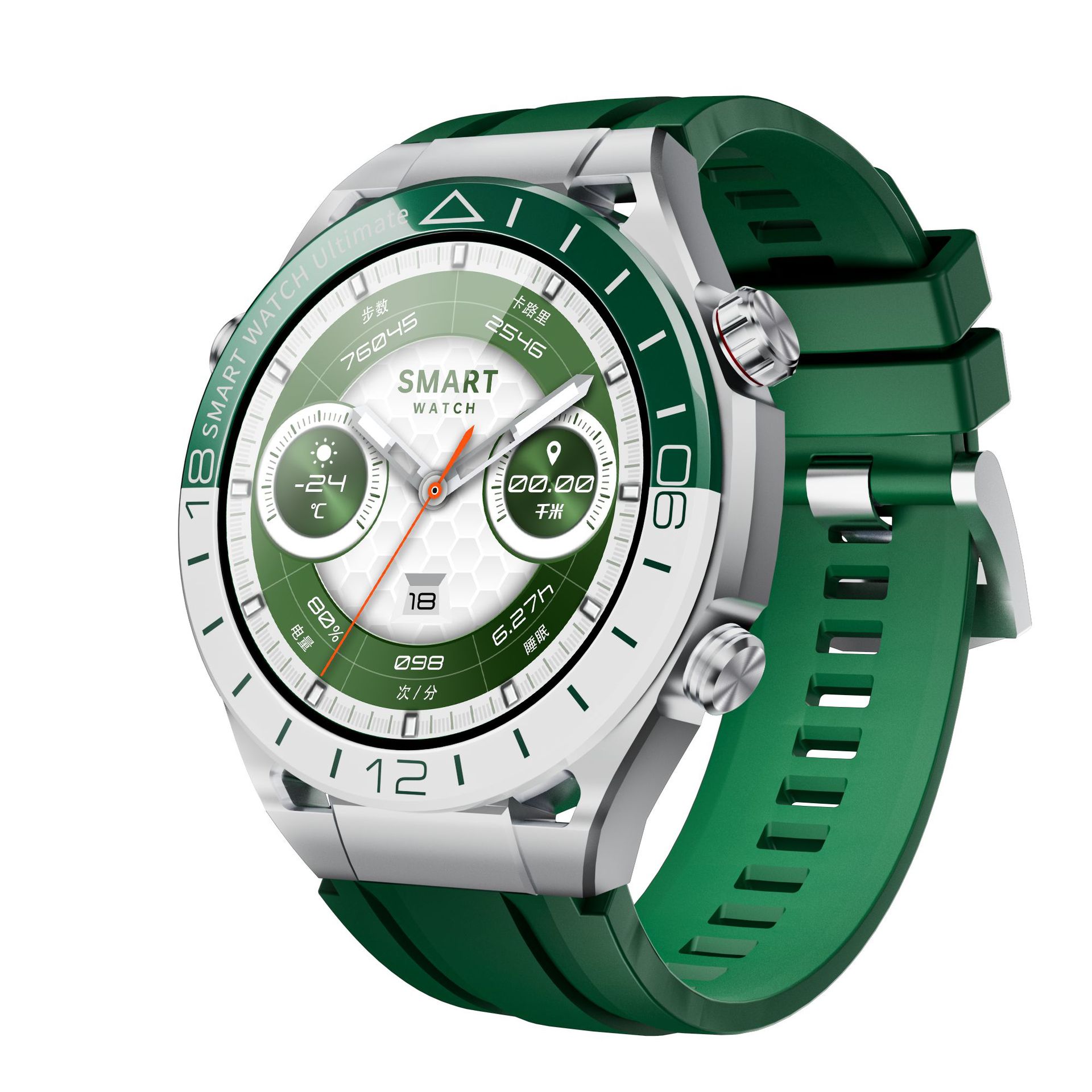 跨境新款SK41 绿茵表带智能手表蓝牙通话隐藏式耳机心率睡眠监测