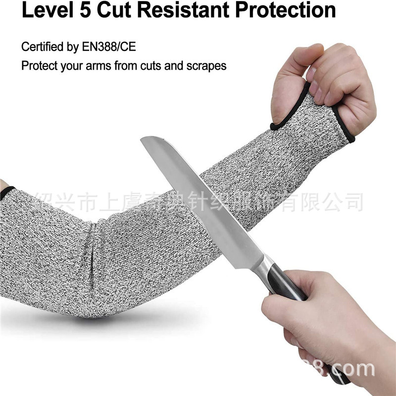 En stock Nivel 5 manga anti-corte HPPE vidrio fábrica de madera brazo protección anti-corte al aire libre manga protectora anti-arañazos pulsera