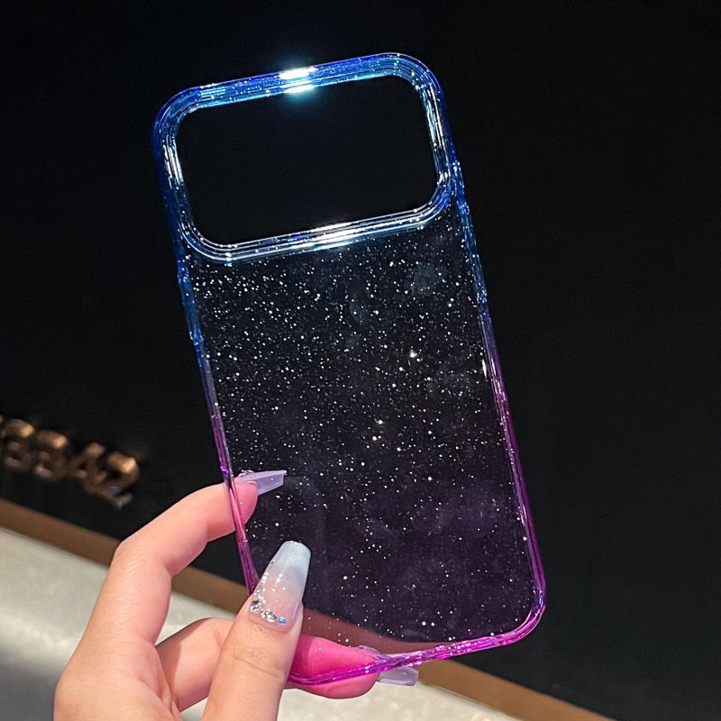 适用iPhone17Promax渐变手机壳苹果16Pro闪粉透明三星S25Ultra壳|undefined