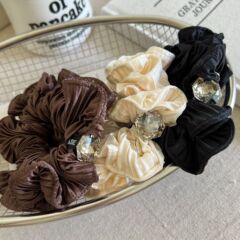 大颗钻花边褶皱发圈头绳大肠圈橡皮筋马尾丸子头绳皮筋发绳发圈