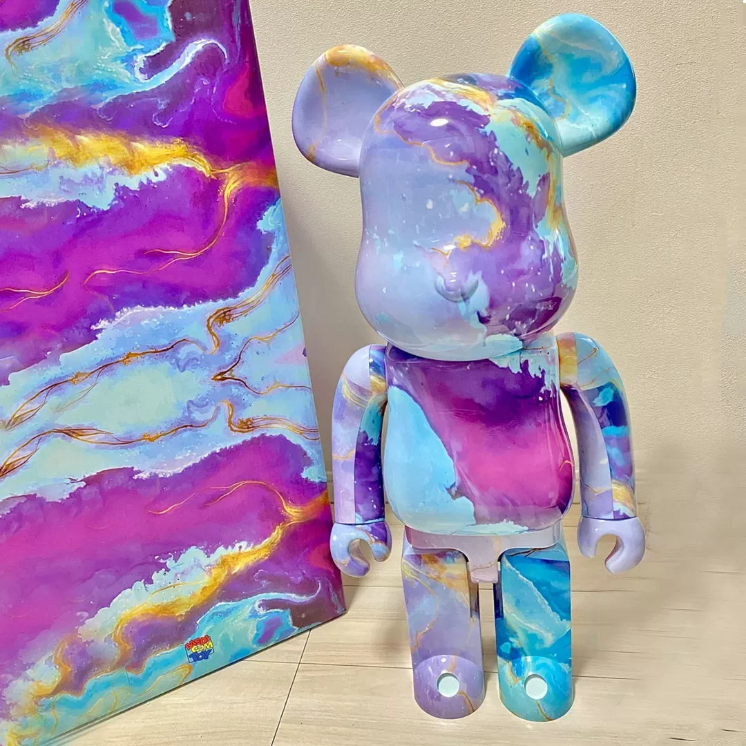Bearbrick Violent Bear 1000%Plating Tide Playing Bear Hand -Office Toys Home Locker Ladder Van Gogh Qianqiu