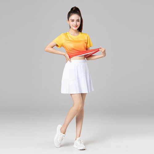 Sporty Short-Sleeve Spring Square Dance Clothes New Fashion Set Women, Shuffle Dance Dress Dancewear Summer Short-Sleeve